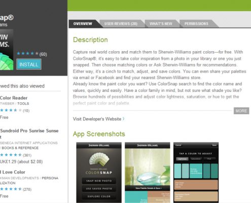 Mobile App - Color Snap (Sherwin Williams)